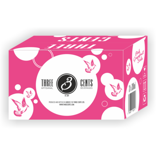 Three Cents pink grapefruit Soda 24x20cl