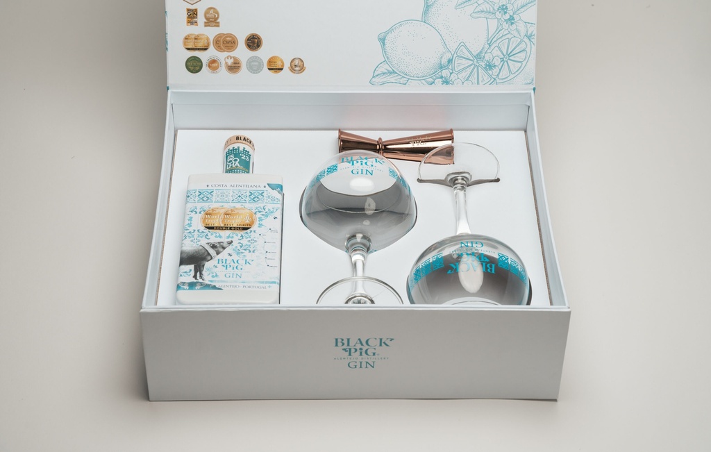 Pack Premium Gin Black Pig Costa a/ verres+doseur