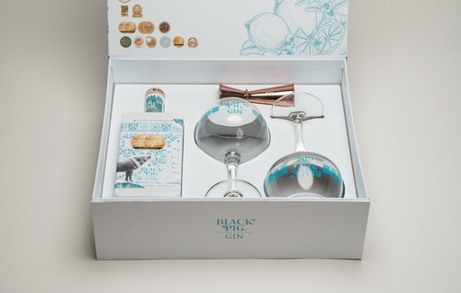 [ESC000031] Pack Premium Gin Black Pig Costa a/ verres+doseur