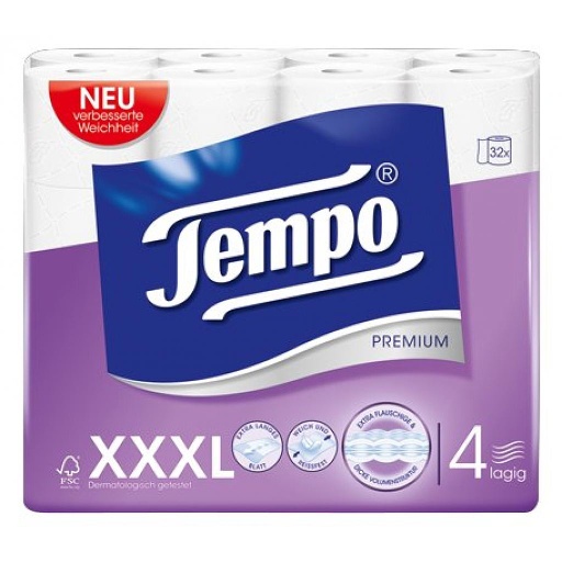 [ALI000004] Papier WC Tempo Blanc 4 Couches 1X32pce