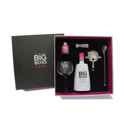 Gin BIG BOSS Pink Kit (verre,épicice,douseur,cuillère,passoire)