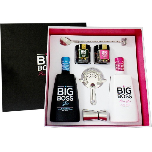 Gin BIG BOSS Dry+Pink Kit (épices,doseur,cuillère,passoire)